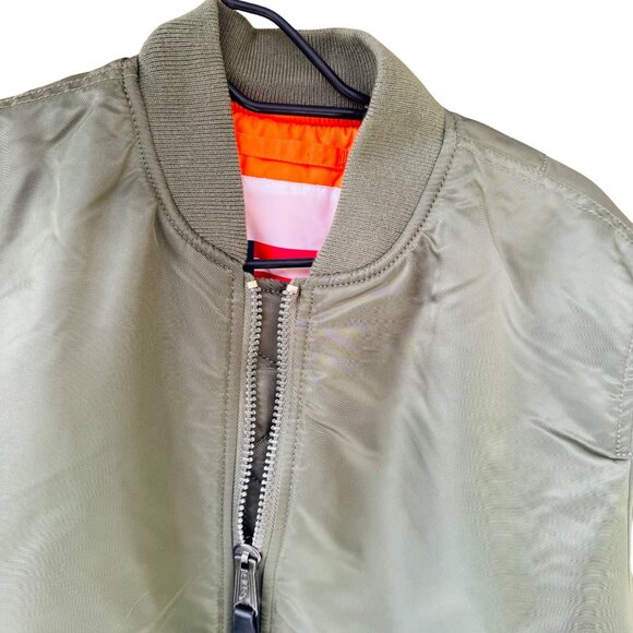Alpha Industries Ma-1 Bomber Jacket Olive Green Reversible Lined Unisex XS Nylon - Picture 9 of 16